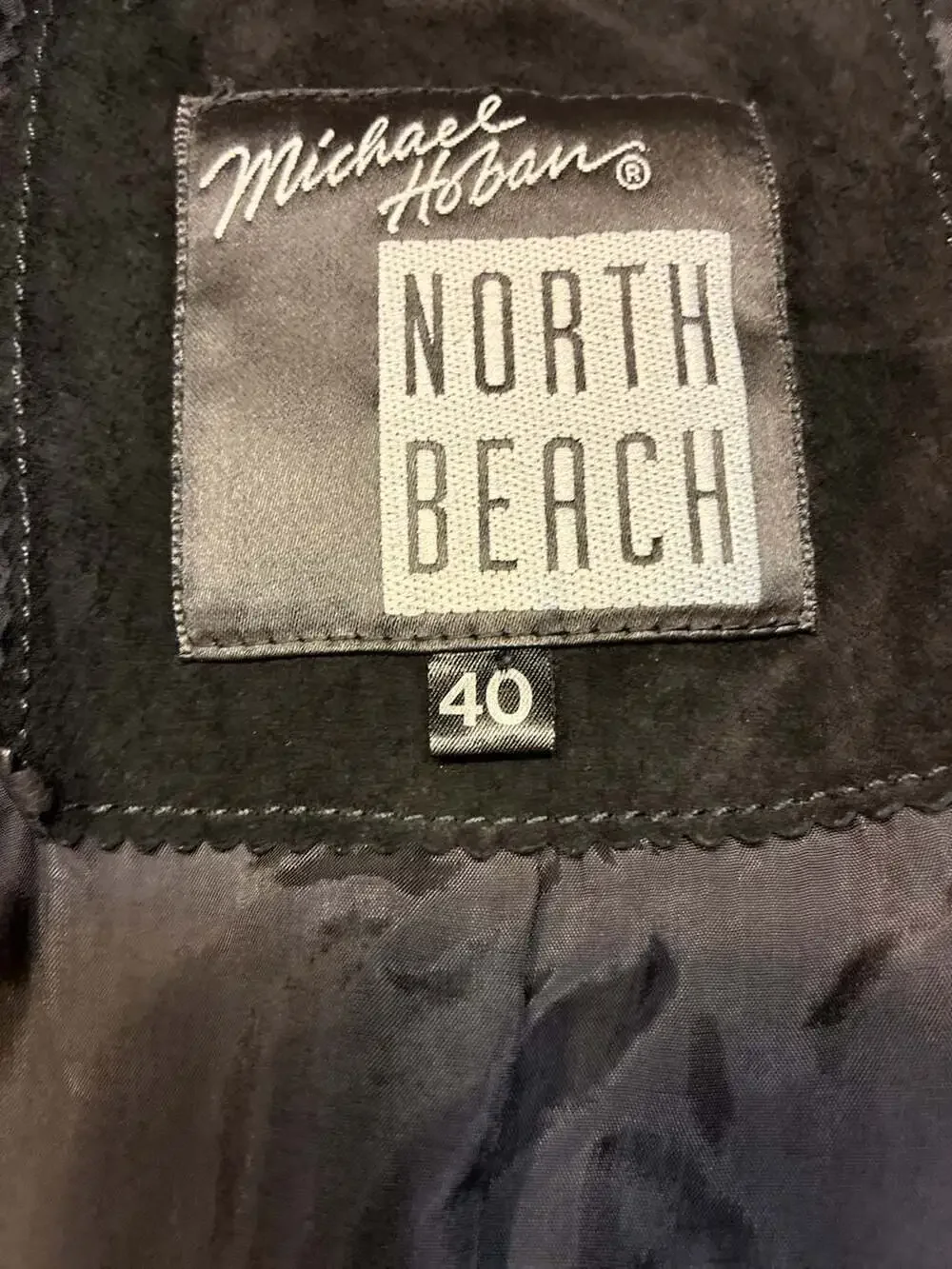 Michael Hoban North Beach Vintage Black Suede Leather Blazer Jacket Size 40